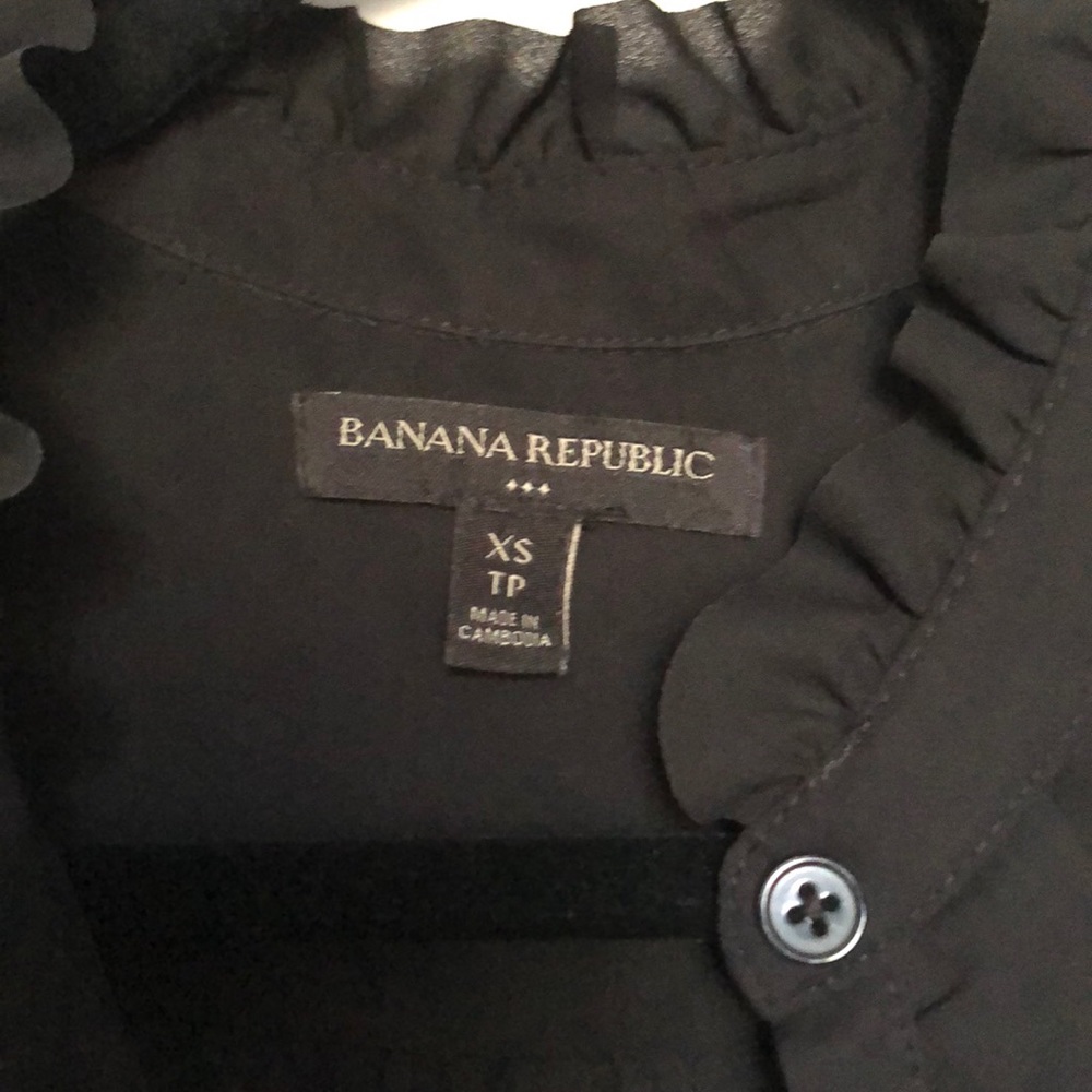 Banana Republic Button Down Ruffle Front (BLACK) - Picture 2 of 3